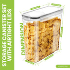 Utopia Kitchen Cereal Containers Storage Set with Lids, 4 Pack, 4L (135 Oz)