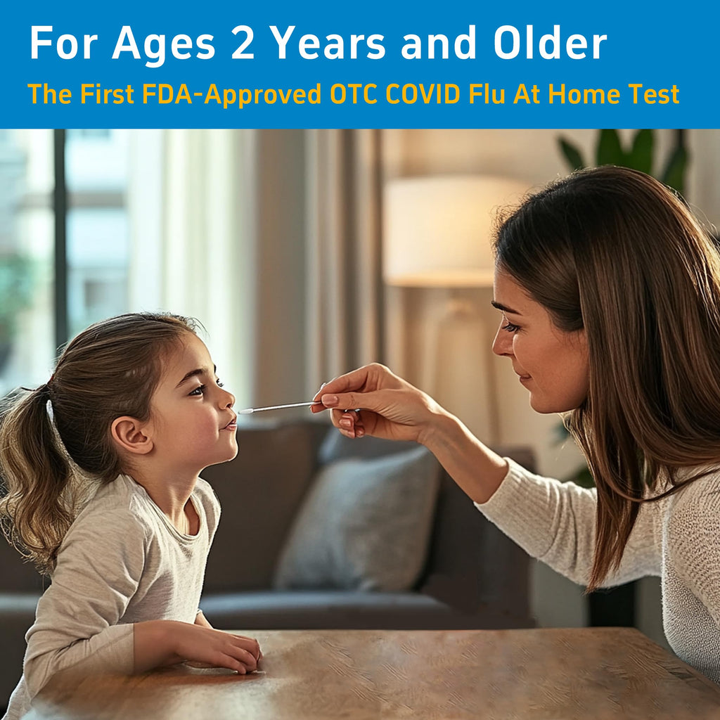 Healgen Rapid Check COVID-19, Flu A&B Antigen Test Kit, OTC 3-in-1 Flu & COVID Home Test, Easy to Read Dual Windows, Results in 15 Mins, 18-Month Shelf Life, 10 Test