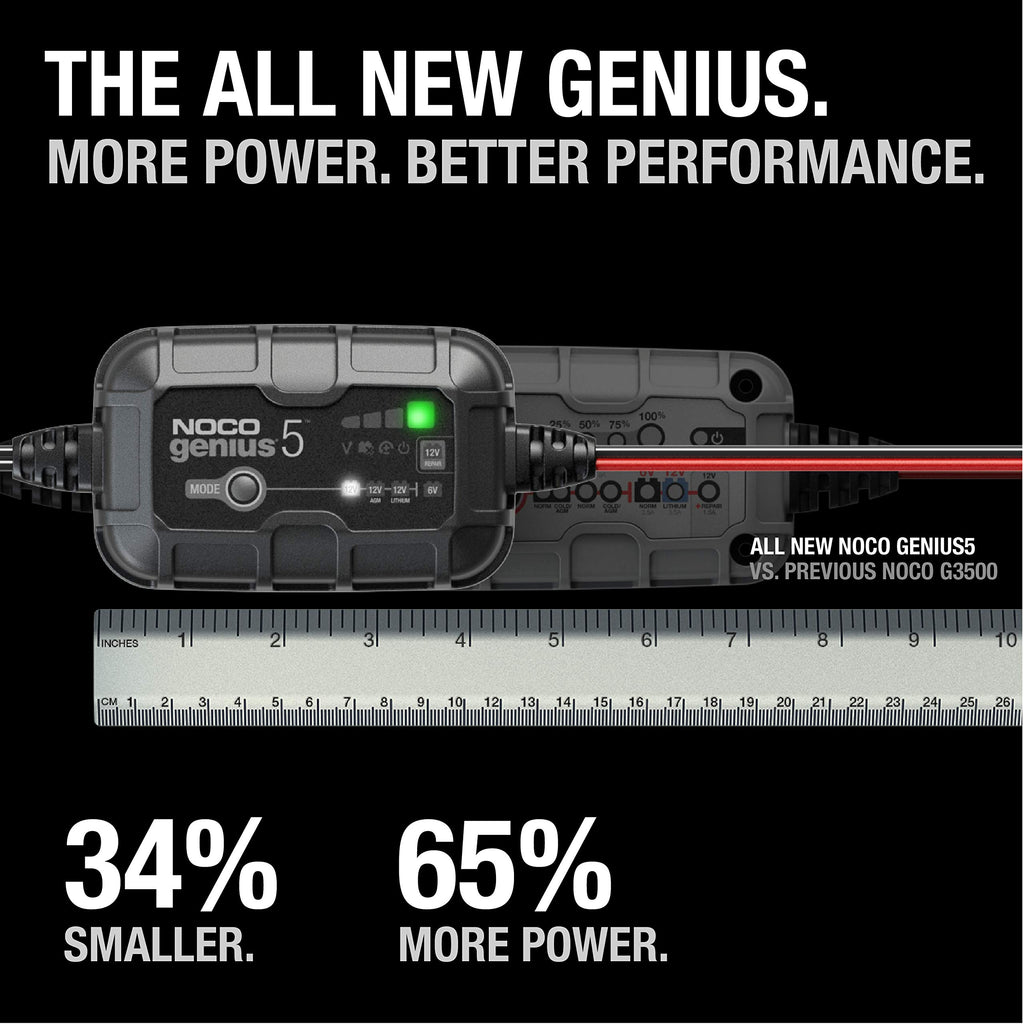 NOCO GENIUS5 5A 6/12V Smart Battery Charger, Trickle Charger & Maintainer