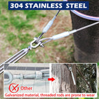 hannger 2 Pack Turnbuckle, 5/16 (M8) 304 Stainless Steel Turnbuckle for Cables Wire, 2100 lbs Working Load Limit, Jaw and Jaw Turnbuckles for Wire Tensioner, Shade Sail, Clothesline, Lights String