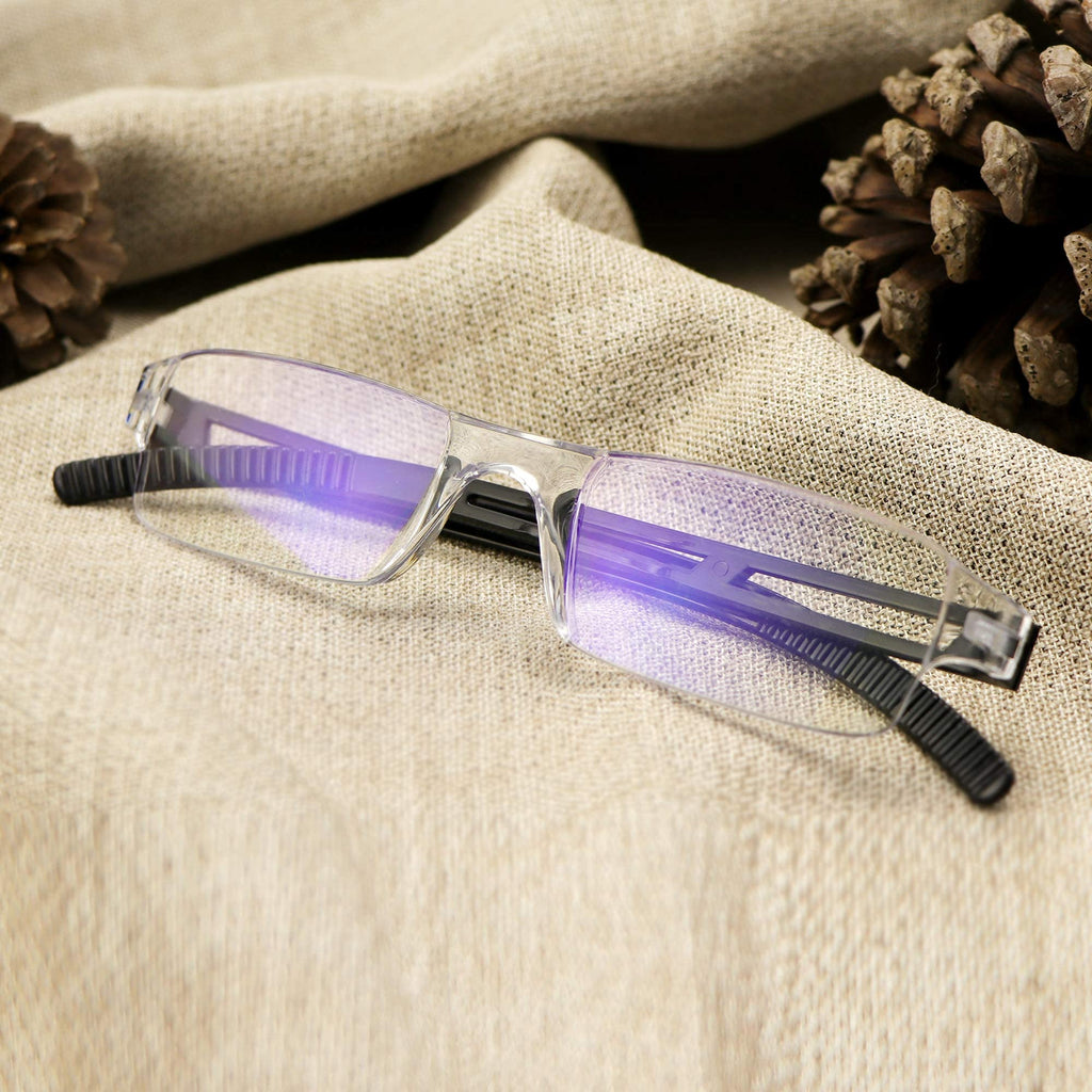 VisionGlobal 5 Pairs Reading Glasses, Blue Light Blocking Glasses, Computer Reading Glasses for Women and Men, Fashion Square Eyewear Frame (Black,+2.50 Magnification)