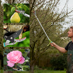 GARTOL 32 Inch Cut and Hold Pole Pruner - Lightweight Long Reach Tree Trimmer with Snip and Grip Technology, 1/2 Inch Cutting Capacity, One-Hand Use Fruit Picker for Roses, Persimmons & Tall Branches