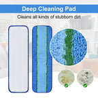 8 Pack Microfiber Cleaning Pad for Bona Mop Hardwood & Hard Surface Floors Dry and Wet Floor Cleaning - Includes 4 Microfiber Cleaning Pad, 2 Deep Clean Pads and 2 Dusting Pad - Dual Zone Cleaning