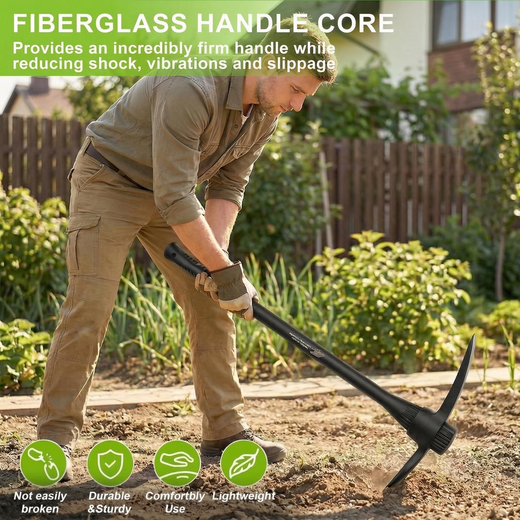 Pick Mattock Handle Replacement Pick Ax Handle with Comfort Grip Garden Pick Axe Handle-Solid Fiberglass Core,for Gardening, Landscaping, Yard Work, and Outdoors (36" Fiberglass Handle Only)