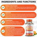 Wholesome Wellness Liposomal Vitamin C Capsules (200 Pills 1500mg Buffered) High Absorption, Immune System & Collagen Booster, High Dose Fat Soluble Immunity Support Ascorbic Acid, Natural Vegan