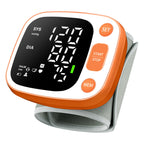 Oklar Blood Pressure Monitors for Home Use Rechargeable Wrist Digital BP Machine Cuff with LED Backlit Display, Voice Broadcast, 240 Memory Storage for 2 Users with Carrying Case, Orange