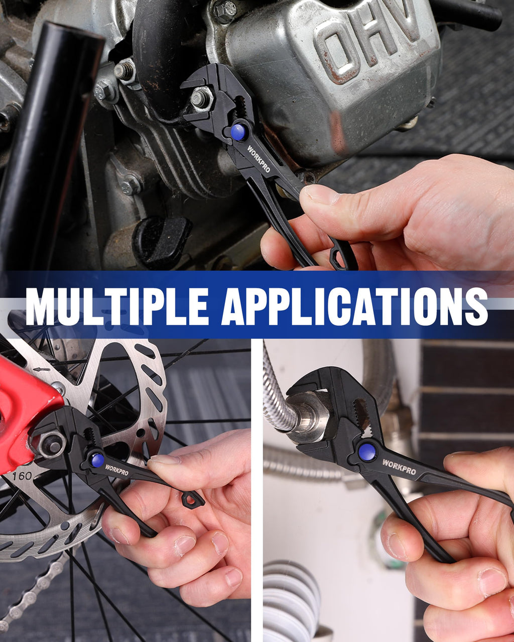 WORKPRO Mini Pliers Wrench, 4-Inch Smooth Jaw Pliers, High-Toughness Alloy Steel Adjustable Wrench Pliers with Smooth Parallel Jaws, Anti-Rust Coating, EDC Pliers for Tight Spaces & Versatile Use