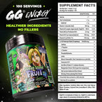 Gamer Supps GG Energy - JoJo's Ocean Stone Fruit (100 Servings) - Keto Friendly Gaming Energy and Nootropic Blend, Sugar Free + Caffeine + Vitamins + Immune Support, Powder Drink