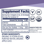 VIMERGY USDA Organic Zinc Supplements for Women & Men (7.5mg Liquid Zinc Per Serving) Fast-Absorbing Immune Support, Promotes Healthy Bones & Skin, Vegan, Up to 57 Servings (115 mL)