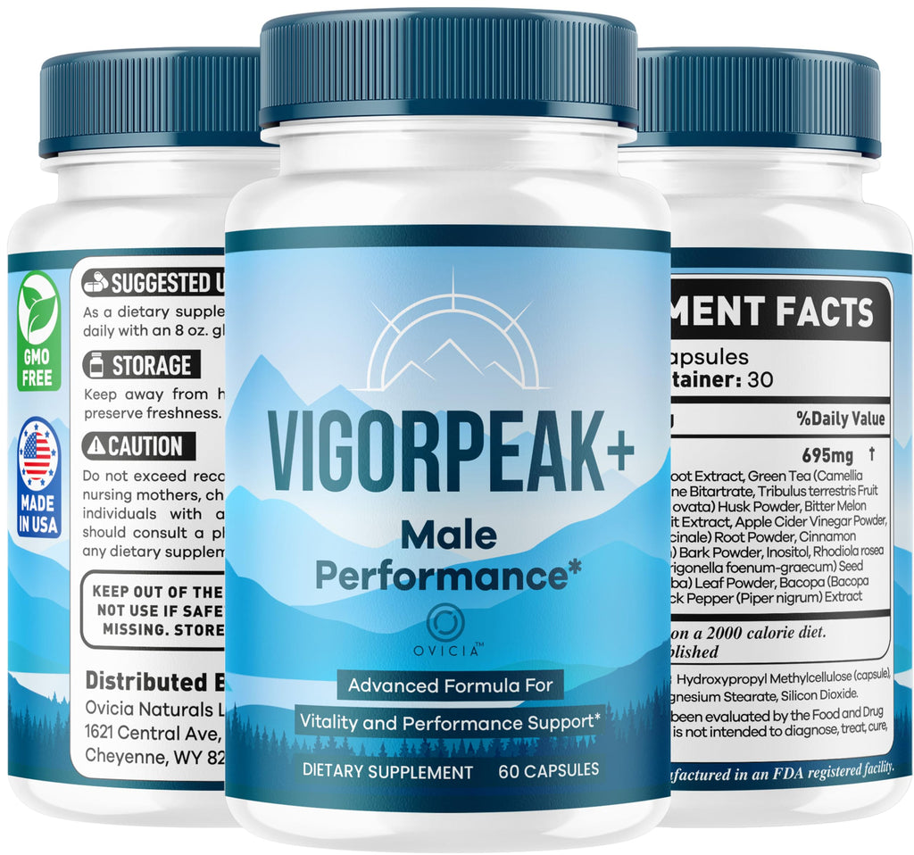 (5 Pack) Vigor Peak Capsules - Official VigorPeak Pills Advanced Premium Formula Support Maximum Strength, All Natural Ingredients Vitamins for Overall Health & Wellness, 300 Capsules for 5 Months