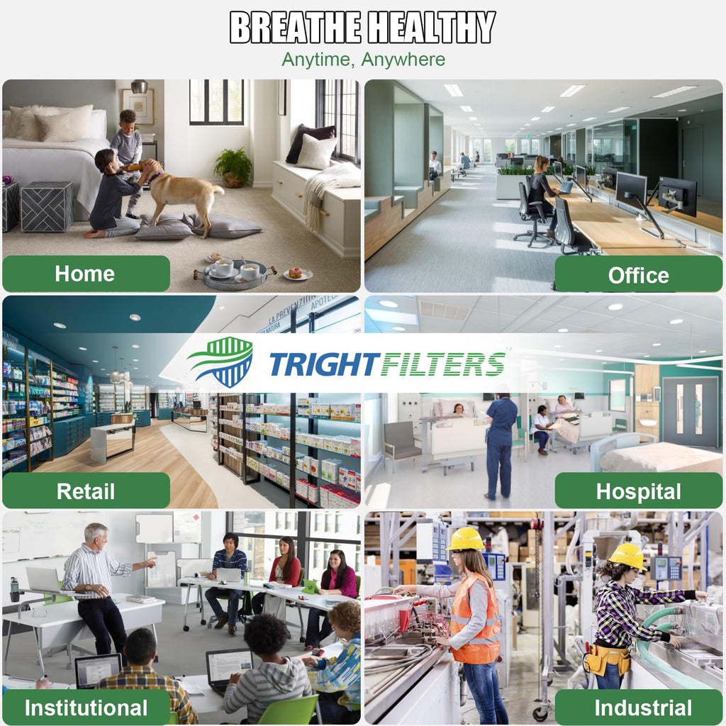 TRIGHTFILTERS 14x20x1 Air Filter 6 Pack, Durable MERV 8 Pleated Home HVAC AC Furnace Filters, Lightweight Compact Air Conditioner Filter Replacement