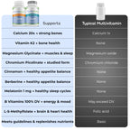 Nutranize Zone Twin-Pack Supplement System - Pharmacist-Designed Morning & Bedtime Capsules with Magnesium Glycinate, Vitamin D3, K2 MK7, Methylfolate, Chromium, Melatonin - 30 Day Supply (120 Count)