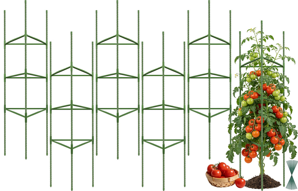 Tegarbed 6 Pack 48 Inch Tomato Cages for Garden Plant Supports