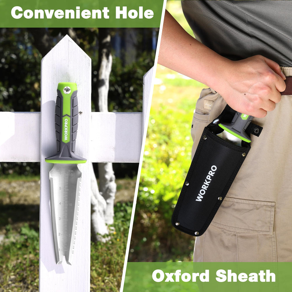 WORKPRO Hori Hori Garden Knife, Garden Tools with Oxford Sheath