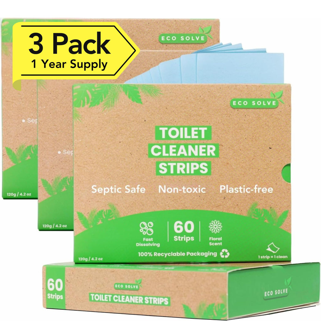 Toilet Bowl Cleaner Strips, Eco-friendly, Non-toxic, Septic Safe, Removes Odors & Stains, Plastic-free, Natural Toilet Bowl Cleaner for Quick and Easy Cleaning, Toilet Fresheners (180 count)