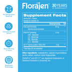 Florajen Women's Complete Triple-Action Prebiotic + Probiotic + Postbiotic for Digestive & Immune Support, Fast-Acting Relief from Constipation & Bloating, Gluten-Free, Vegan, Non-GMO, 30-Count