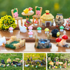 HIYZI 60 PCS Mini Fairy Garden Accessories Kit Miniature House Decor