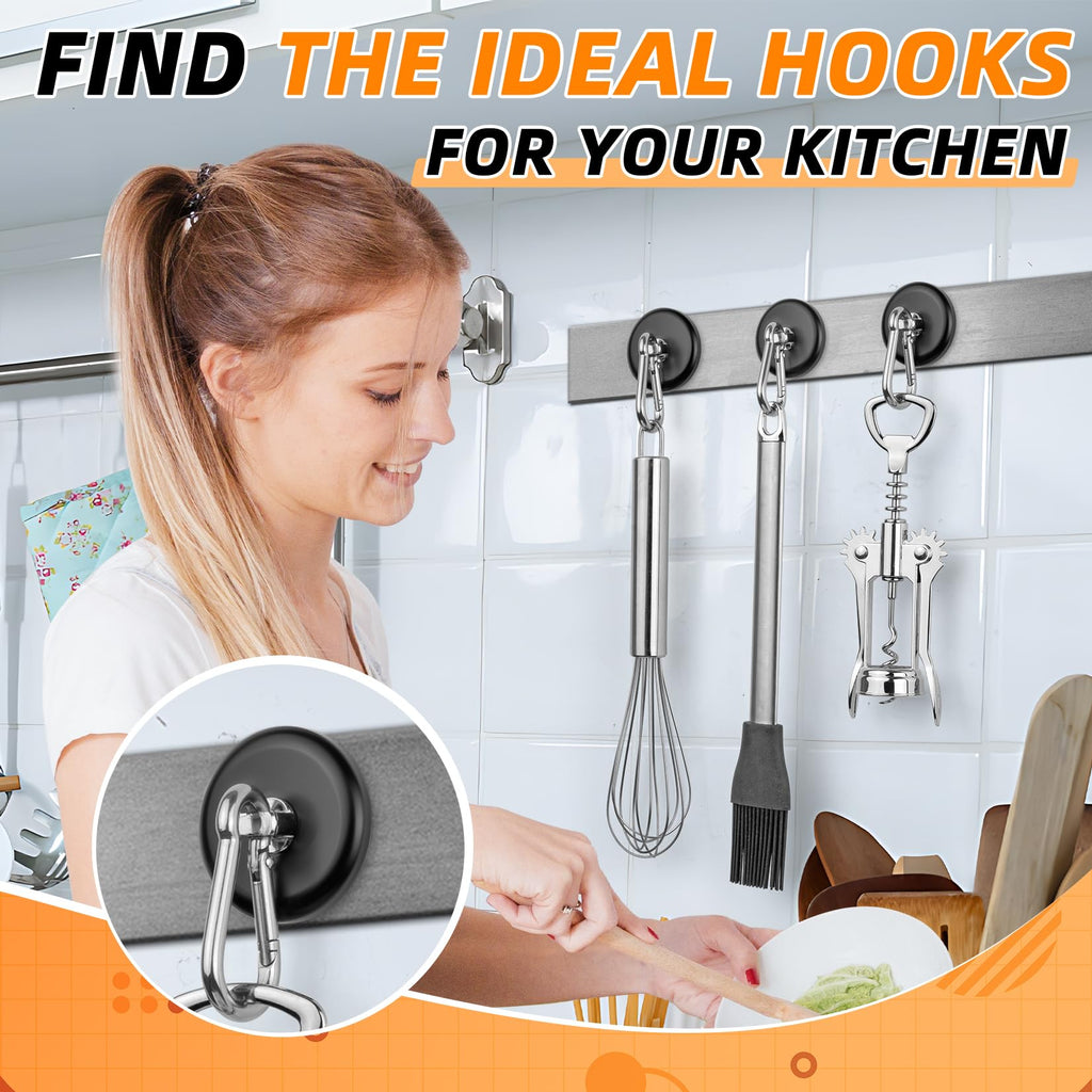 FINDMAG 170 LBS Magnetic Hooks, Strong Magnets Heavy Duty, 2 Pack