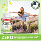 Triple Strength Omega 3 Fish Oil Supplements 2400mg | 180 Capsules, Burpless High Potency Lemon Flavor, High EPA DHA for Men & Women Ultra Pure Softgels | Joint Support, Eyes, Heart Brain Health Pills