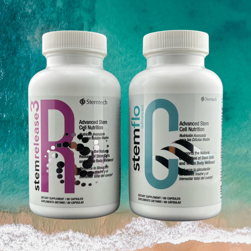 Stemtech StemRelease3 & StemFlo Combo Pack | Supports Stem Cell Renewal, Circulation, Detox & Cardiovascular Health | with SE3, Fucoidan, Curcumin, AFA Extract & Enzymes | 30 Servings