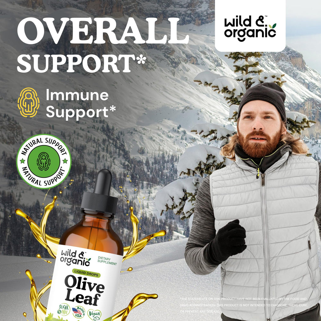 Olive Leaf Liquid Extract - Organic Olive Leaf Supplement for Immune Support - Vegan, Alcohol Free Tincture - 4 fl oz