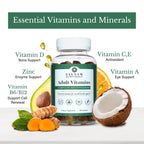 Salaam Nutritionals - Adult Multivitamins, Vitamin Gummies for Women and Men, Multivitamins for Adults with 11 Essential Vitamins and Minerals, 90 Count, 1 Pack.