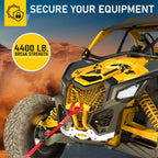 AUGO Heavy Duty Ratchet Straps & Soft Loops – Pack of 4 Extra Strong 1.5” by 15’ Ratchet Straps w/S-Hook Safety Latches & 4 Soft Loop Tie Downs – 4400Lb Break Strength for Motorcycles, ATVs, Etc.