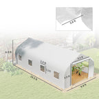 Outsunny 20' x 10' x 7' Outdoor Walk-in Greenhouse Zippered Door White