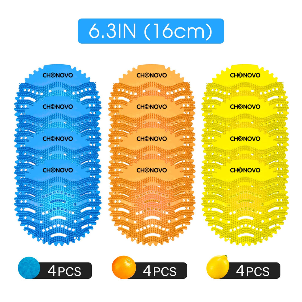 CHONOVO Urinal Screen Deodorizer, 12 Pack Urinal Cake Bulk with 3 Scents