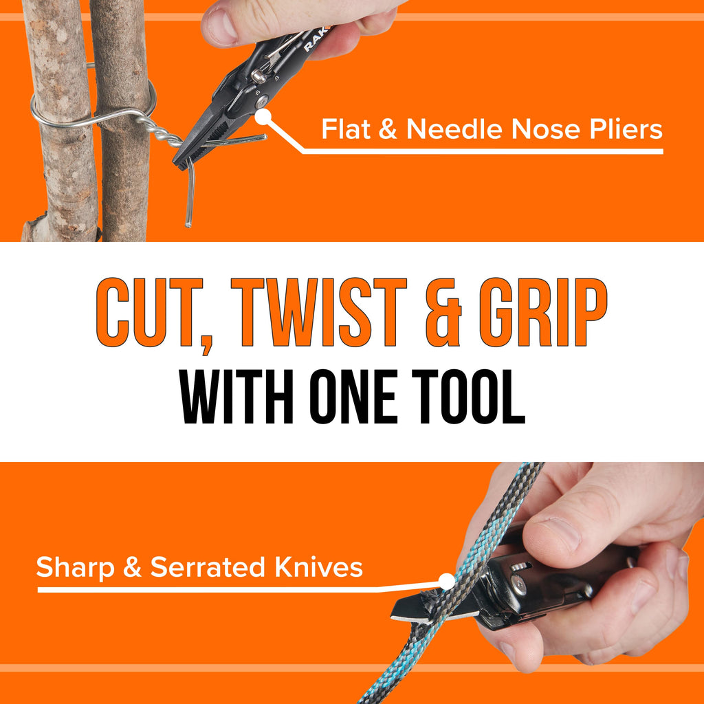 RAK Pro Tools Pliers Multitool - Cool Unique Gifts For Dads Who Have Everything - Compact DIY Survival Multi Tool Gift for Men, Husband, Handyman - Backpacking & Camping Accessories
