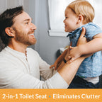 Little2Big Toilet Seat with Built-In Potty Training Seat, Slow Close, Durable Plastic, Made in USA, ROUND, White