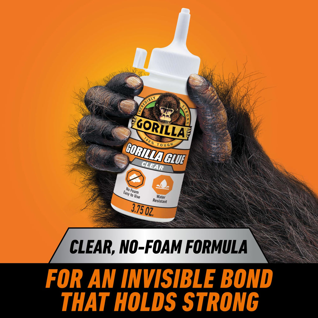 Gorilla Clear Glue, All Purpose, Polyurethane, 3.75 oz Bottle
