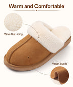 Litfun Fuzzy Slippers for Women Memory Foam Indoor House Shoes