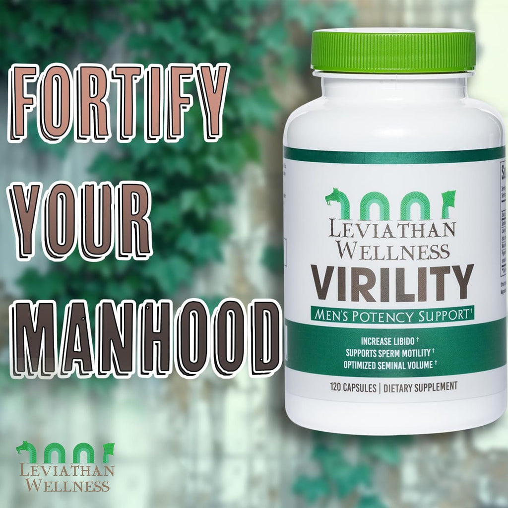 Leviathan Wellness Virility - Men's Potency Support | Zinc (10 mg), Sunflower Lecithin (1200 mg), Celery Extract (1000mg), Maca Root (250 mg) | 120 Capsules, 30 Servings | Made in The USA