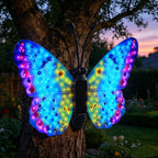 XMHBCSM Solar LED Butterfly Outdoor Wall Decor with Sparkling Light-Up Wings - Hanging Solar Lights for Garden, Yard, Patio, Balcony, Living Room, Bedroom