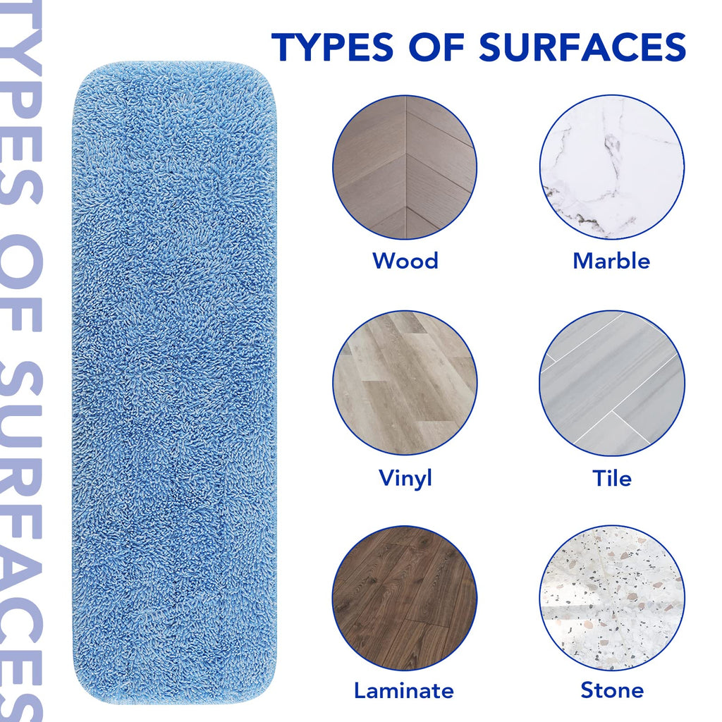 Replacement Mop Pads Fit for Rubbermaid Commercial 18" and 17" Mop - 10 Pack Wet & Dry Commercial Cleaning Reusable Refills Fit for Any Flat System 17 and 18 Inch
