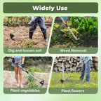 NICOFPHY Weed Puller Tool with Long Handle, Heavy Duty Garden Hoe and Rake