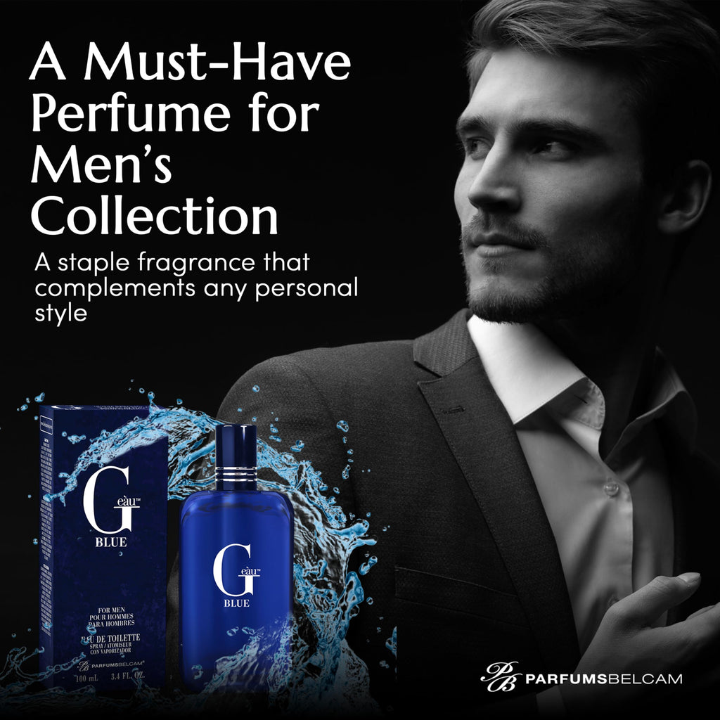 PB ParfumsBelcam G Eau Blue Eau de Toilette Spray ��� Men���s Cologne, Long-Lasting Summer Fragrance for Men and Teen Boys, Perfume para Hombre ��� 3.4 Fl Oz ��� Fresh Blue Scent