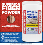 Yerba Prima Psyllium Husks Powder - 24 oz (Pack of 2) - Unflavored - Fine Ground - Natural Fiber Supplement with Soluble & Insoluble Fiber