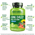 NATURELO Mens Multivitamins for Men 50+ - One Daily Multivitamin for Men with Vitamins, Minerals & Organic Whole Foods, Boost Energy & Health, Non-GMO, 60 Vegetarian Capsules