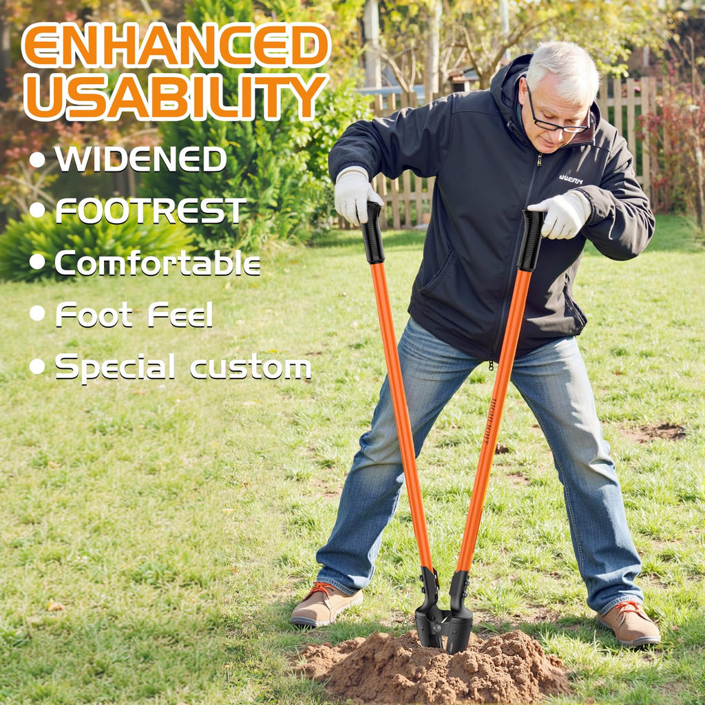 Post Hole Digger Hole Digger,58Inch 8Lb Fiberglass Steel Fence Planting