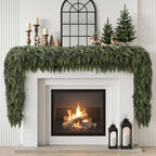 2PCS 6FT Christmas Cedar Garland, Real Touch Soft Greenery Mantel Decor