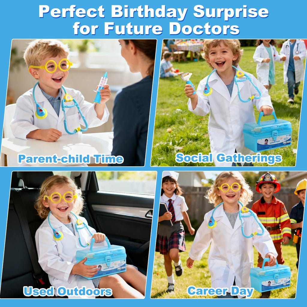 Doctor Kit for 3-5, 21 PCS Pretend Play Set Toys