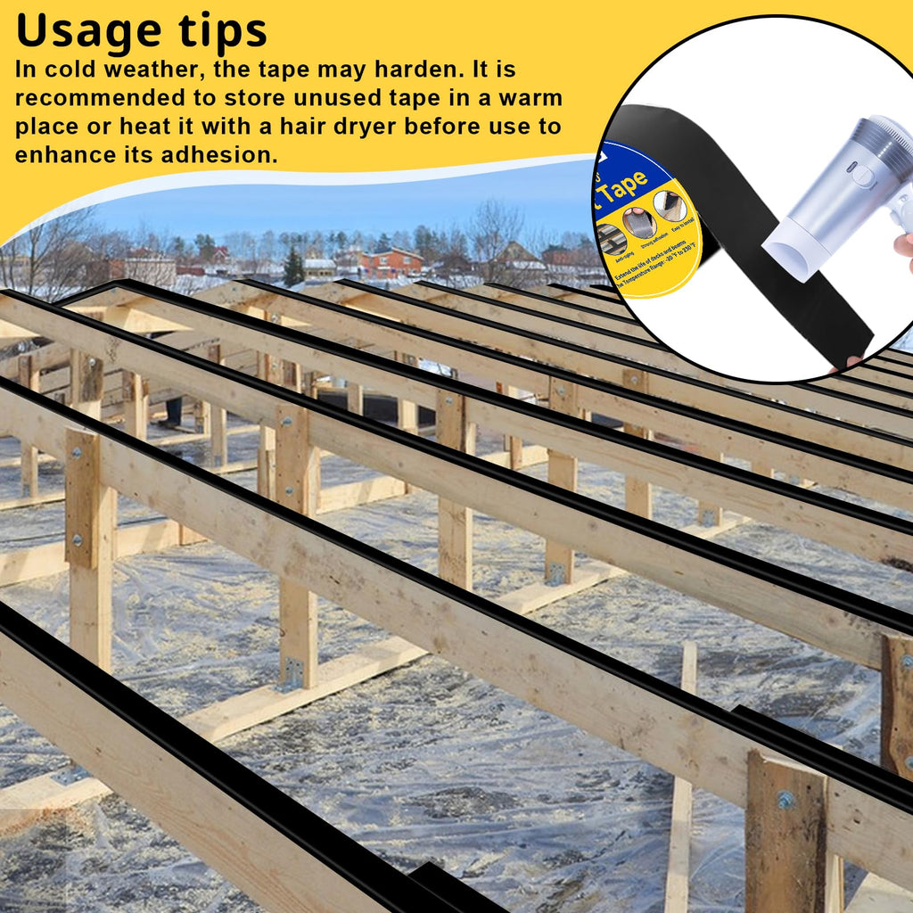 Hanotic Joist Tape for Decking 2" x 50', 1 Rolls Weatherproof Butyl Sealant Tape - Waterproof and Anti-Corrosion for Extend Deck Life for Wood Joists Beams Roof Rv