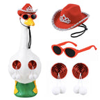 Eywwuu Funny Porch Goose Summer Bikini, Sunglasses & Tassel Skirt - Fits 17'' and 24'' Lawn Geese - Yard Decoration (Round Fringe)
