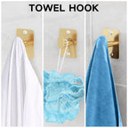 Bathroom Accessories Set, KLJKPA 4 Pieces Gold Bathroom Hardware Set, 24 inch Towel Bar, Towel Racks for Bathroom, Robe Towel Hooks, Toilet Paper Holder Wall Mounted