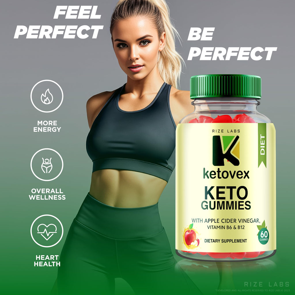 rize labs Ketovex Keto Gummies for Weight Loss, Advanced Formula Apple Gummy Gomitas Ketosis Carb Support - Pack of 5(300 Gummies)