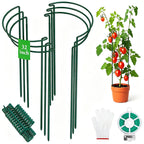Unves 6 Pack Peony Cage, 32" x 13" Half Round Metal Plant Support Stakes