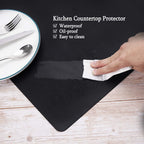 Gartful Silicone Mats for Kitchen Counter, Large Silicone Countertop Protector, Nonskid Heat Resistant Desk Saver Pad, Multipurpose Mat, Placemat (XL-28" x 20"x 0.06", Black)
