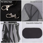 Sunny Sonny Foldable Jogger Pet Stroller with Weather Cover Storage Basket Pet Travel Carrier for S/M Dogs Cats up to 33lbs (Grey)